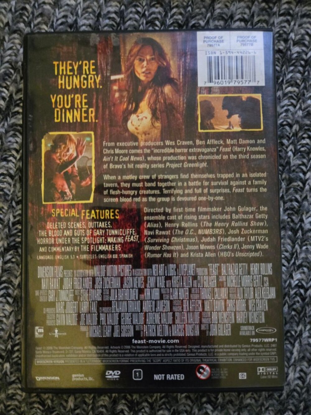 Feast Unrated Horror DVD - Wes Craven Matt Damon Ben Affleck - Special Features - Picture 2 of 2